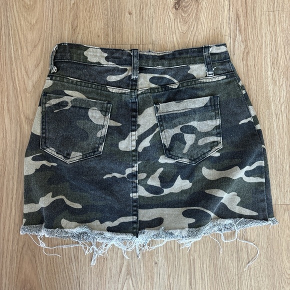 White Fox Camo Denim Skirt - Picture 2 of 3